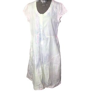 New Anthropologie Lacasa tie dye dress size large White pastel 100% cotton
